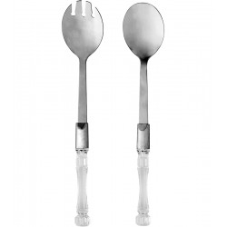 Jogo 2 Peças Para Salada 23,2cm De Aço Inox Com Cabo De Acrílico
